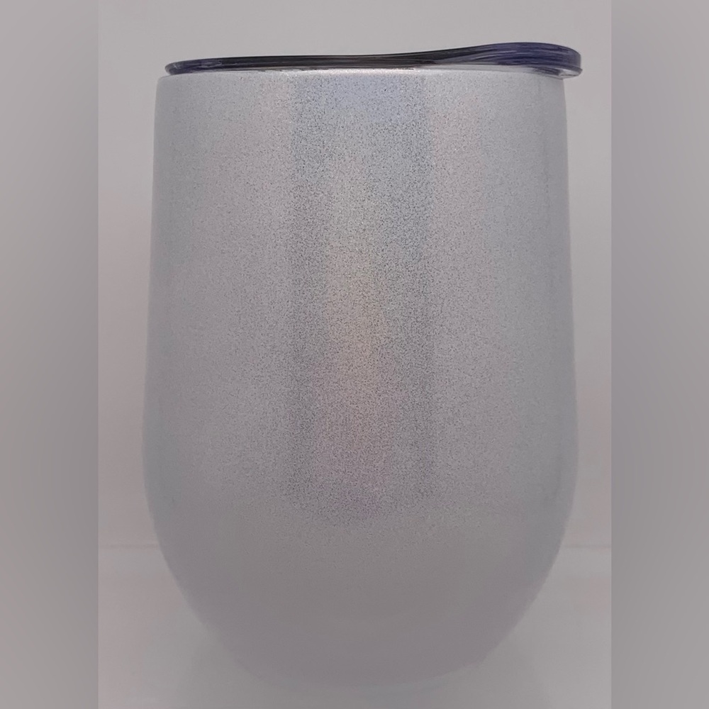 Chic & Tonic 12 oz Wine Tumbler with Lid. White Sparkling Color Illuminating NWT